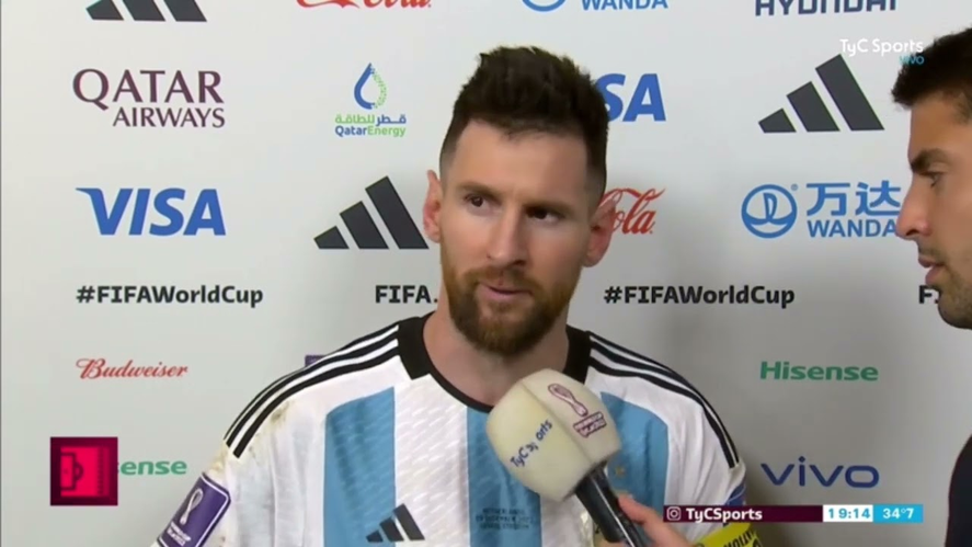 Messi en el Mundial Qatar 2022 luego del partitdo frente a Países Bajos.