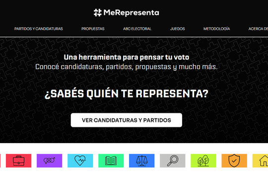#MeRepresenta es una herramienta interactiva sobre las elecciones, los candidatos y sus propuestas.