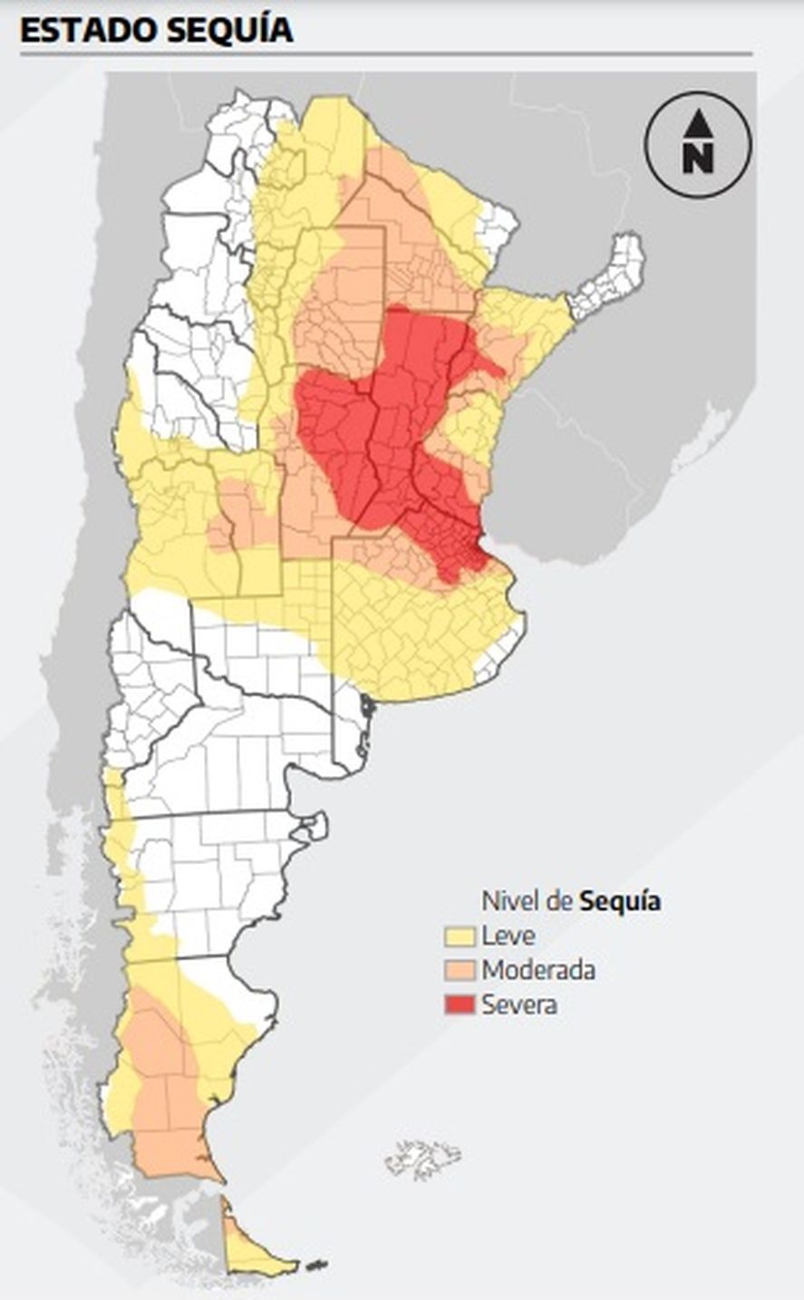 Mapa de la Dirección Nacional de Riesgo y Emergencia Agropecuaria.