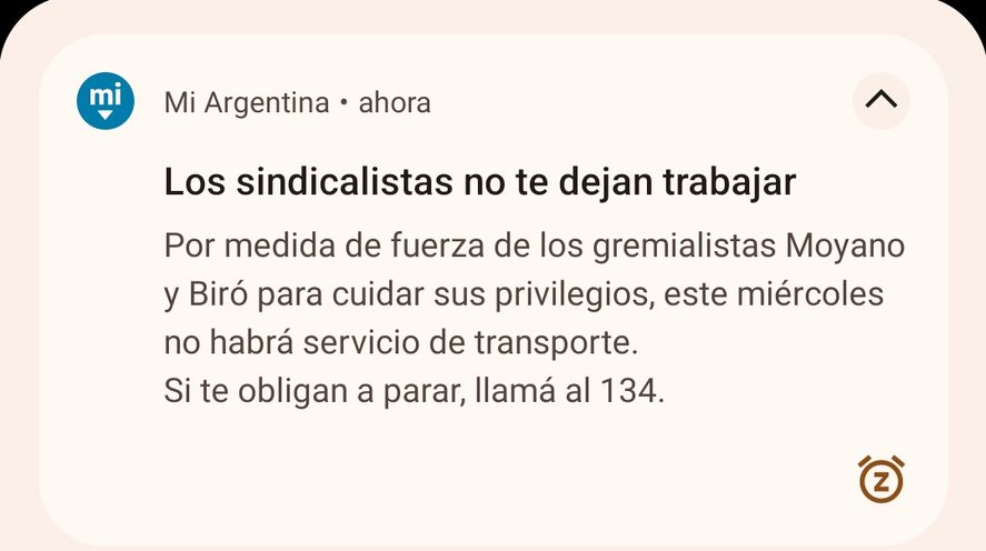 El Gobierno denuncia a sindicalistas: Mensaje en la app Mi Argentina y altavoces en estaciones de tren