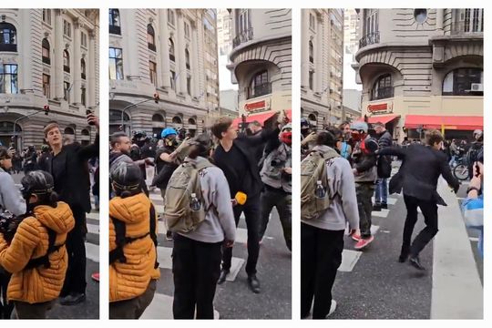 nuevo video: otro joven libertario causo tension en manifestacion por veto a jubilados