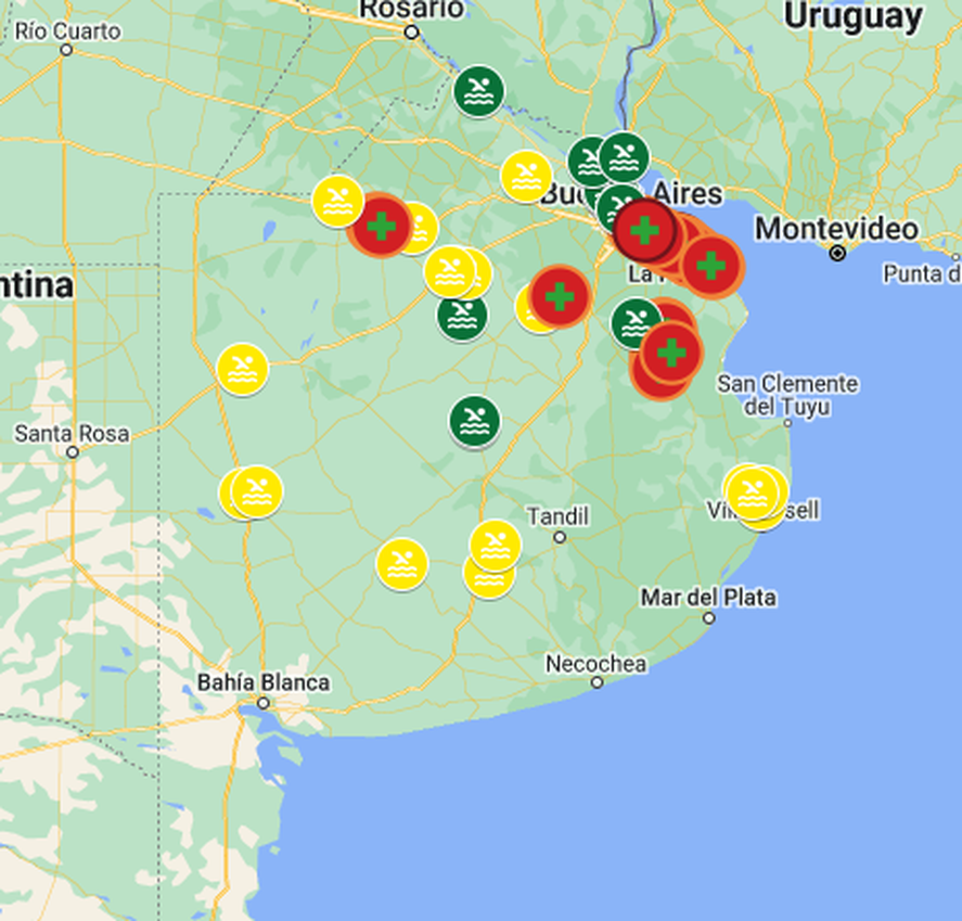Rige un alerta roja por cianobacterias en el Río de La Plata y algunas lagunas de la Provincia. Enterate cuáles son los puntos afectados y qué hacer.