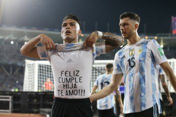Lautaro Martínez festeja su gol en Argentina y se lo dedica a su hija