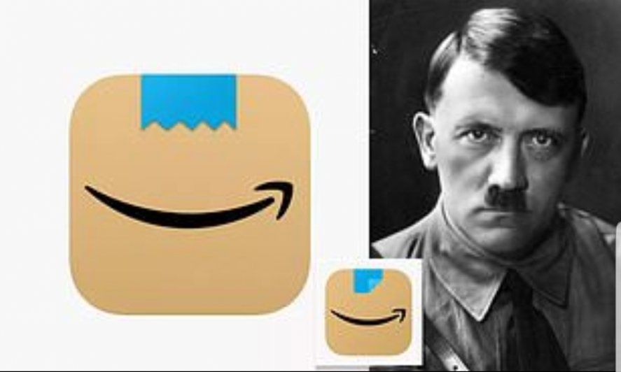 El logo de Amazon inaugurado hace aoenas meses que tuvo que ser modificado porque en redes decían que se parecía al bigote de Hitler 