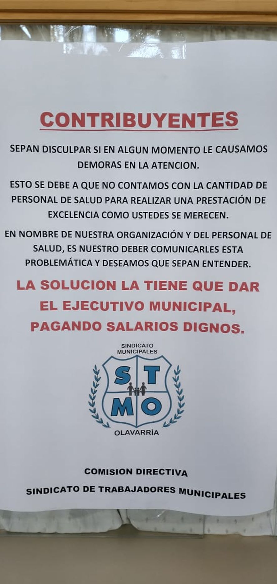 municipales de Olavarría realizan asambleas en el Hospital y solo garantizan personal para las urgencias.