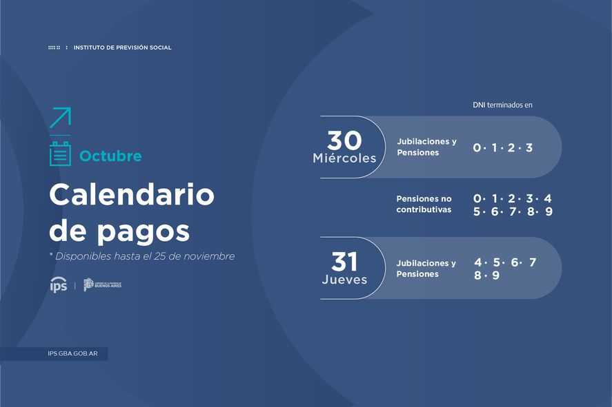 El IPS dio a conocer la fecha de pago de a jubilados y pensionados correspondientes al mes de octubre de 2024.