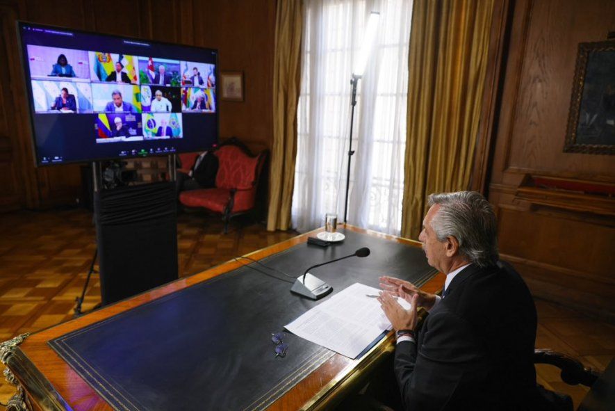 El presidente de la Nación, Alberto Fernández, participó del encuentro virtual de la Alianza de Países de América Latina y el Caribe Contra la Inflación.