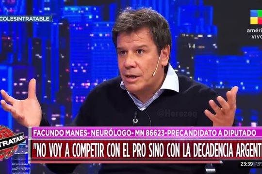 Facundo Manes le dijo a Fantino que su interna no es con el PRO sino con la decadencia argentina