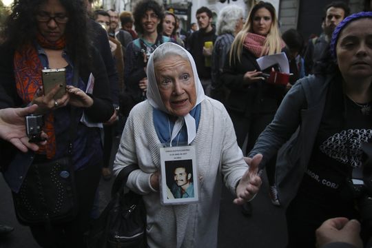 Nora Cortiñas, de Madres de Plaza de Mayo Línea Fundadora, recordó a su par de lucha en la dictadura, Hebe de Bonafini, quien falleció el domingo en La Plata. Foto: NA