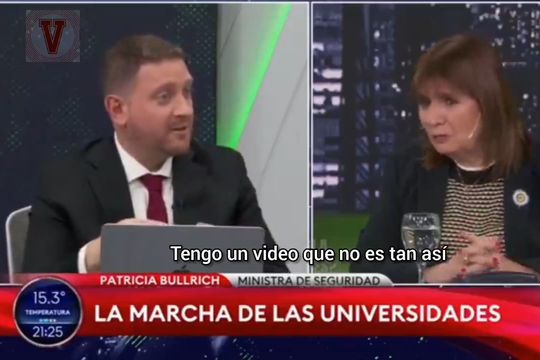 patricia bullrich asegura tener un video que exculpa al policia que lanzo gas pimienta