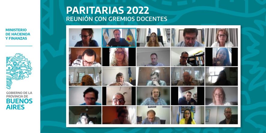 Los docentes mantuvieron la primera reunión de las paritarias 2022. Fue de manera virtual, junto a Mara Ruiz Malec, Pablo López y Alberto Sileoni.