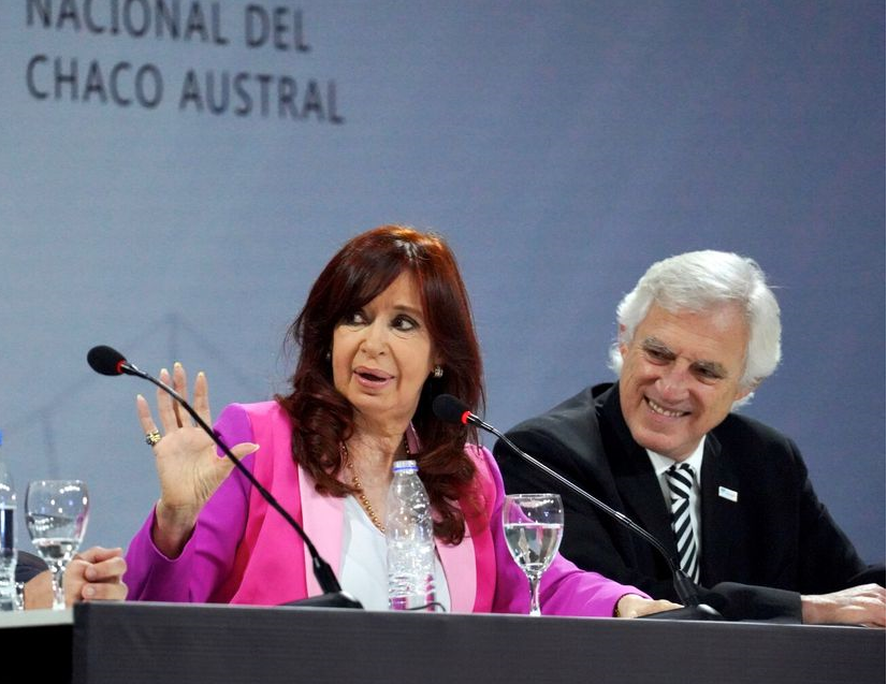 Manuel García Solá junto a Cristina Kirchner en Chaco.
