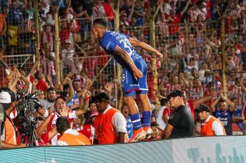 Imanol Machuca grita aquel gol de Unión ante Estudiantes.