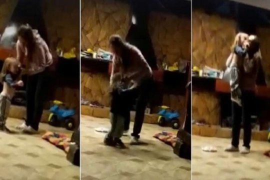 golpiza brutal: fue filmada por la ninera mientras maltrataba a su hijo y quedo detenida