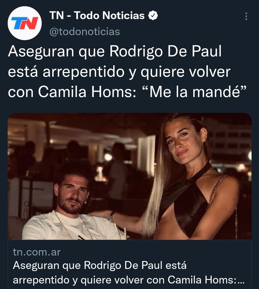 La noticia que emitió por varios de sus medios el Grupo Clarín, y que el jugador de la selección argentina Rodrigo De Paul desmintió con enojo 