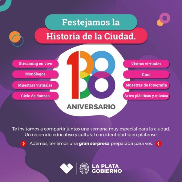 Los festejos por el aniversario de La Plata ser&aacute;n en su mayor&iacute;a virtuales