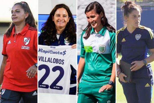 Daniela Díaz, Silvana Villalobos, Indiana Fernández y Florencia Quiñones, las cuatro entrenadoras mujeres en el fútbol femenino de Primera.