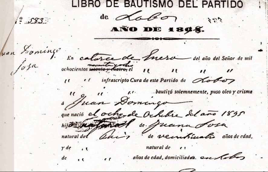 Perón, hijo natural. Sus padres no se casaron hasta 1901 y eso le trajo algunas dificultades.