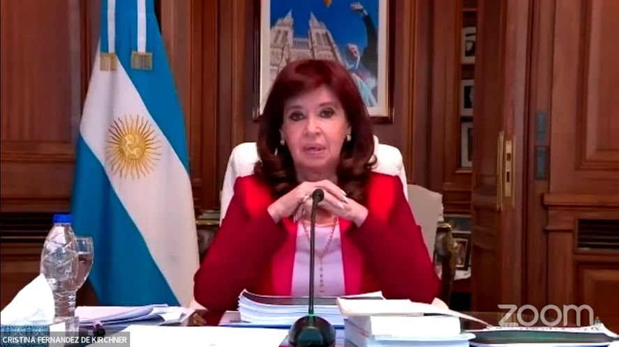 Cristina Kirchner durante su alegato en la causa Vialidad