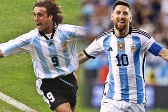 Gabriel Batistuta y Lionel Messi, goleadores históricos de la Selección Argentina en Mundiales.