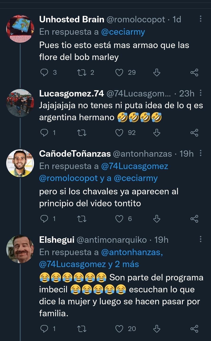 La guerra desatada en Twitter entre usuarios argentinos y españoles por la incomprensión y diferencia de sentido del humor ante un antiguo sketch de Pablo Granados y Pachu Peña. 