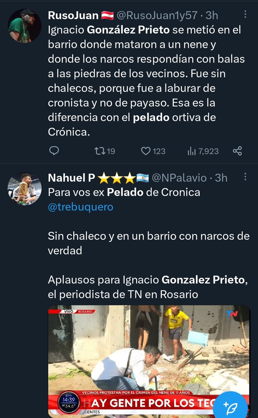 En redes sociales fue inevitable la comparación entre las coberturas del tema narco en Rosario entre A24 y TN
