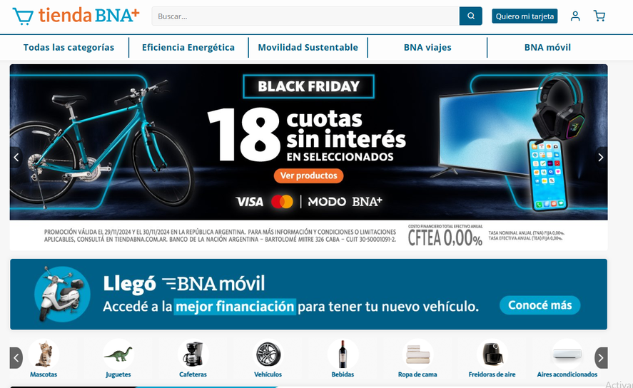 Ya arranc&oacute; el Black Friday 2024 y el Banco Naci&oacute;n se suma a las promociones y ofertas en su Tienda BNA+.