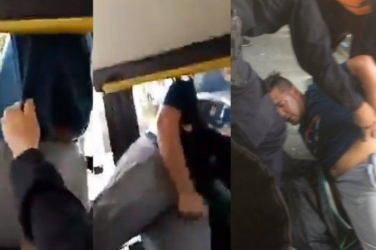 acoso a dos nenas en el colectivo, intento escapar por la ventanilla y los pasajeros lo detuvieron