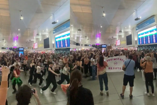 Mirá el video de los estudiantes de la UNA bailando Fanático de Lali en Once.