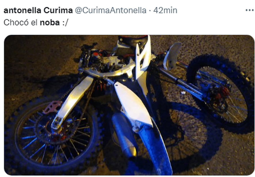 Así quedó la moto de El Noba tras el accidente en Florencio Varela