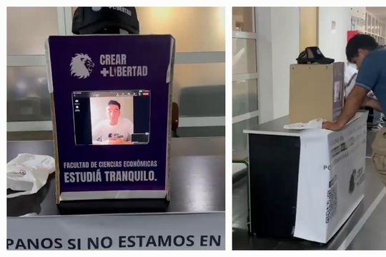 libertarios en unlp: totem digital para evitar agresiones en ciencias economicas