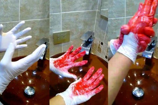 ¿nos lavamos bien las manos? mira la tecnica del guante con pintura que deja en evidencia las zonas sin desinfectar