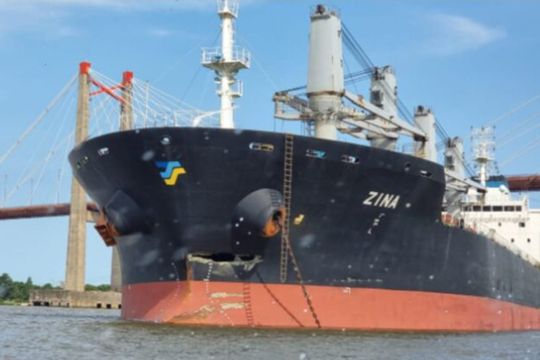 Un barco cerealero chocó y “sacudió” el puente Zárate-Brazo Largo