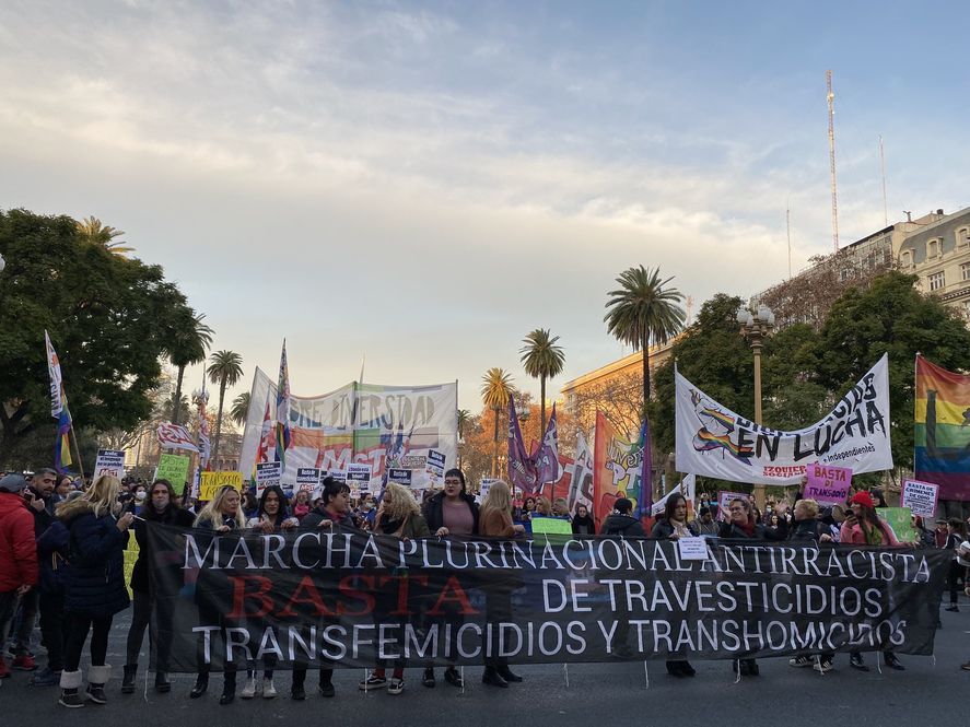 Marcha plurinacional antirracista #BastadeTravesticidios, Transfemicidios y Transhomicidios.