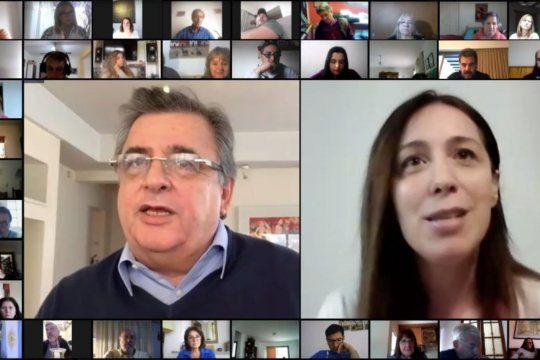 María Eugenia Vidal y Mario Negri encabezaron una videoconferencia con militantes y referentes de Juntos por el Cambio.
