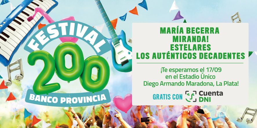 El festival de Banco Provincia será en septiembre en La Plata