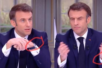 emmanuel macron se quito un reloj de 80 mil euros en tv de francia