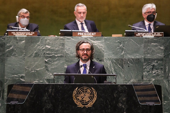 Santiago Cafiero llevó el reclamo por Malvinas a una nueva conferencia de la ONU