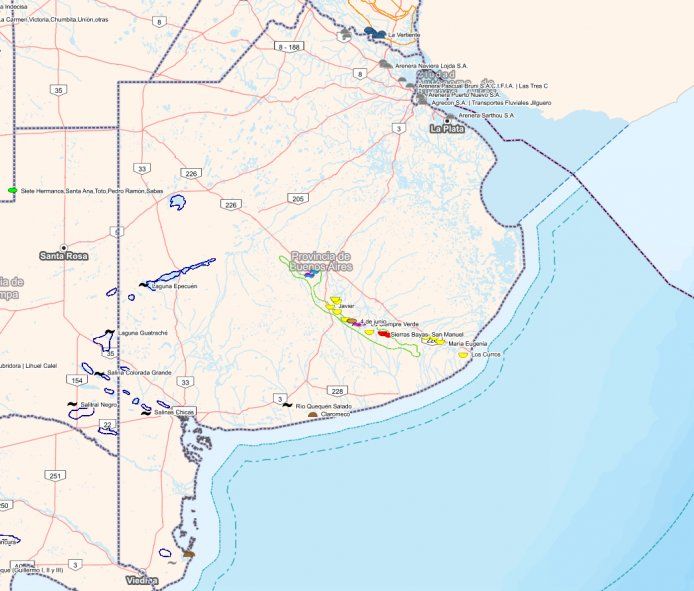 Los depósitos de minerales de la provincia de Buenos Aires. Las lagunas salinas del oeste y las canteras de Barker son el eje de este acuerdo.