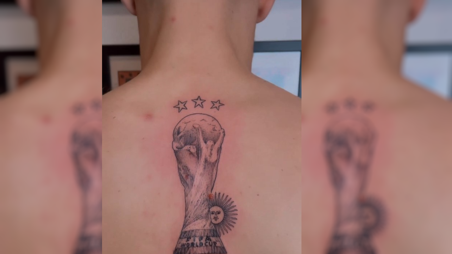 Germán Pezzella se tatuó la Copa del Mundo