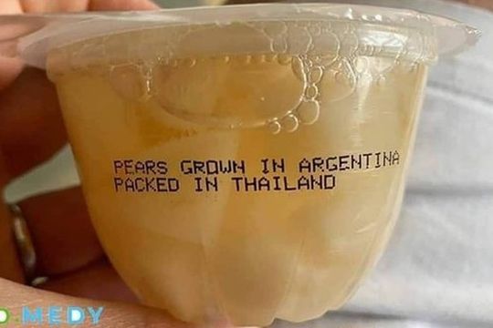 peras argentinas embaladas en tailandia se venden en estados unidos