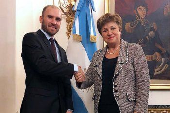 Martín Guzmán y la directora del FMI, Kristalina Georgieva. Ya se reunieron en febrero de este año, antes de la pandemia. Guzmán mantiene una relación cordial.