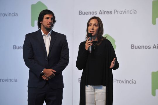 María Eugenia Vidal junto a su presidente de Lotería, Matías Lanusse.