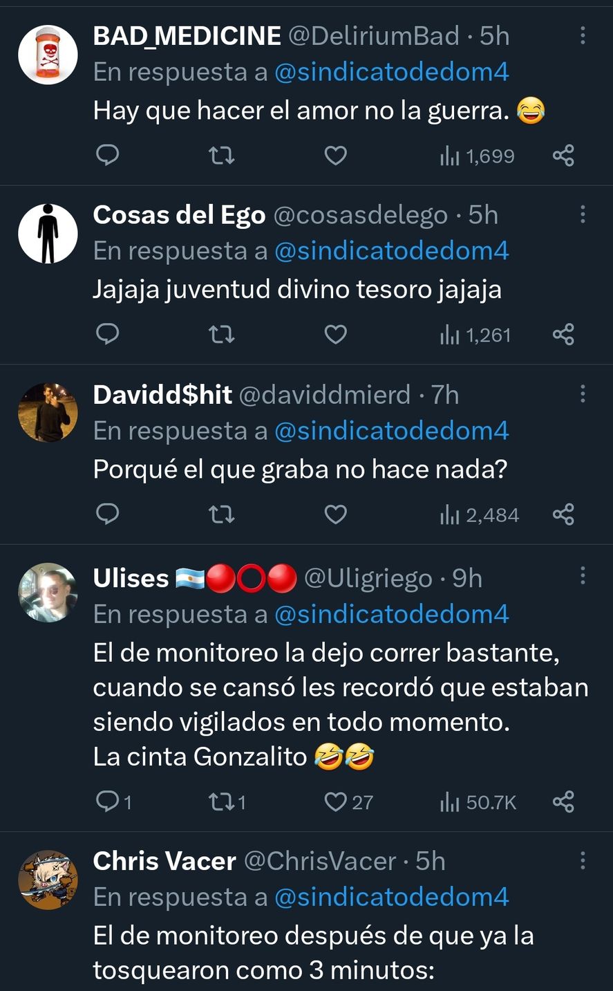 Algunos de los comentarios en redes sobre el video en el teleférico de Ecuador que muestra a una pareja joven teniendo relaciones sexuales en el aire y queda escrachada a través de la cámara de vigilancia