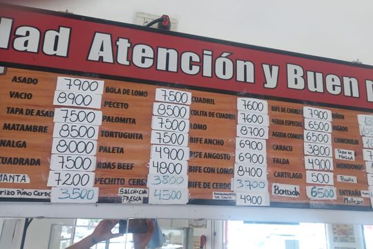 Los precios de la carne en Don Justo.