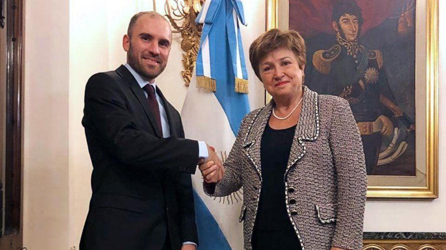 Martín Guzmán y la directora del FMI