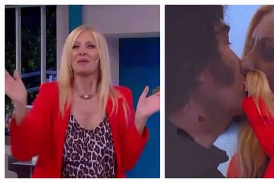 la primera dama yuyito gonzalez beso la imagen de milei en su programa de tv