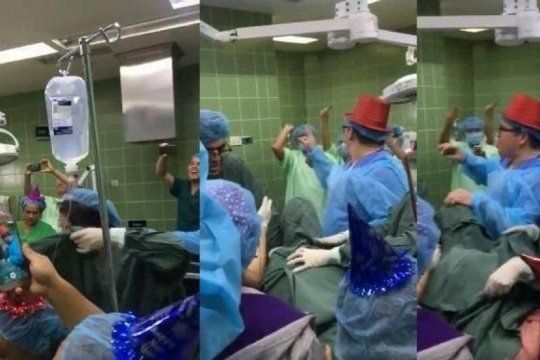 repudio al video del primer parto del ano en guatemala: medicos de fiesta, con cotillon y a los gritos