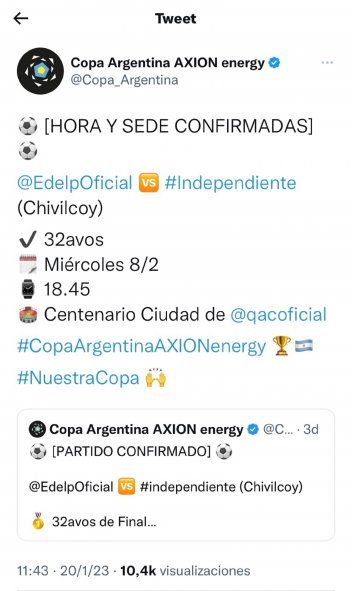 Estudiantes tiene sede y fecha confirmada para el debut por Copa Argentina 2023 