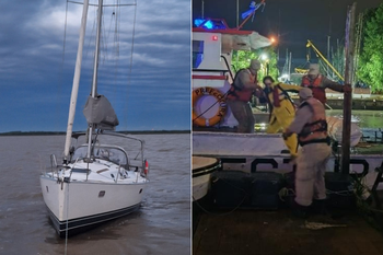 El rescate a seis tripulantes que habían quedado a la deriva en el Río de La Plata.